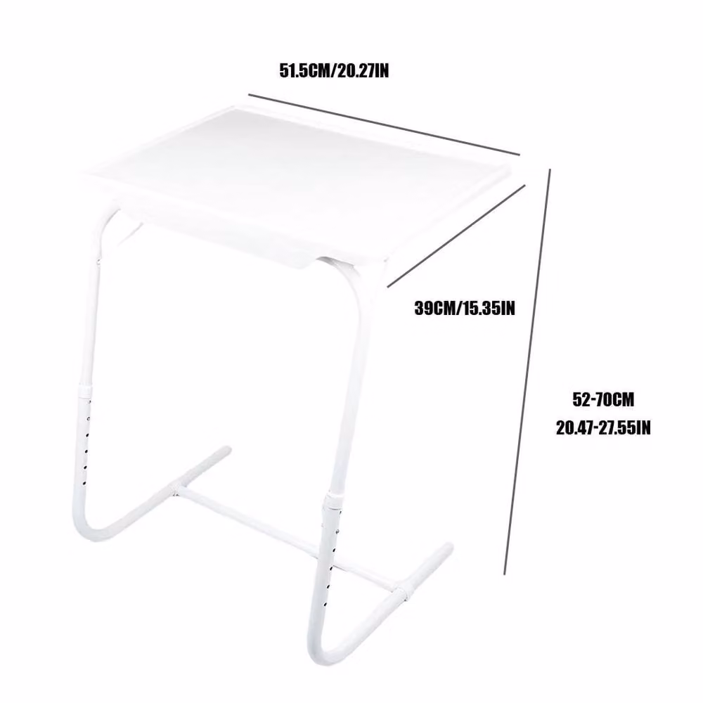 EONLION White Portable Folding Table with Height and Tilt Adjustment, W: 100 cm – 2