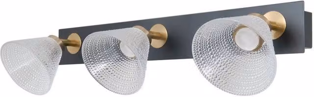 Netlighting Orella Ceiling Spotlight Bar in Matt Black and Gold with 3x Warm White LED Bulbs