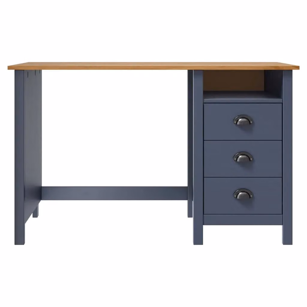 Berkfield Home Hill Computer Desk in Grey Solid Pine Wood, W/D/H: 120 x 50 x 74 cm – 2