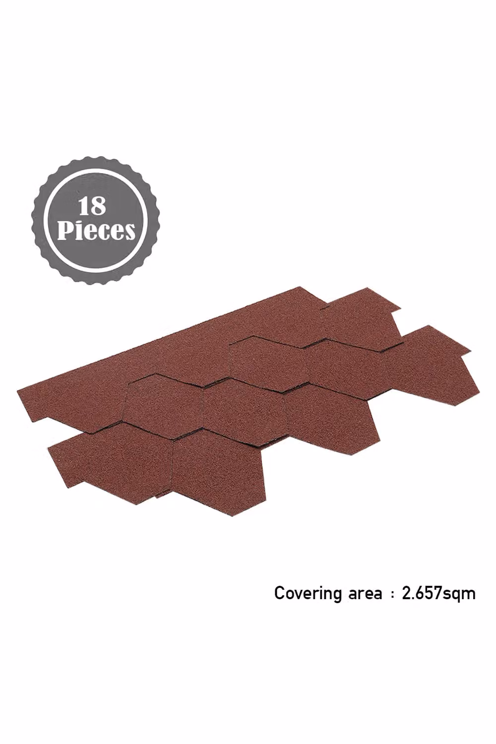 Living and Home 18-Pack Red Mosaic Asphalt Shingles for House and Shed Roofing Tiles – 3