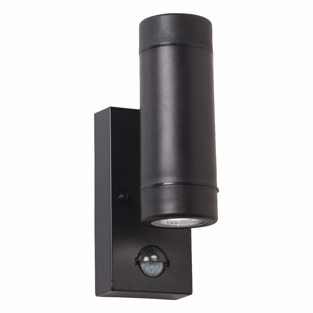 First Choice Lighting Gale Set of 2 Black Polypropylene Coastal PIR Motion Sensor Wall Lights – 2