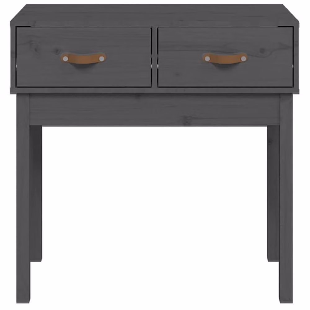 Berkfield Home Grey Rustic Solid Wood Pine Console Table W/D/H: 76.5 x 40 x 75 cm – 2