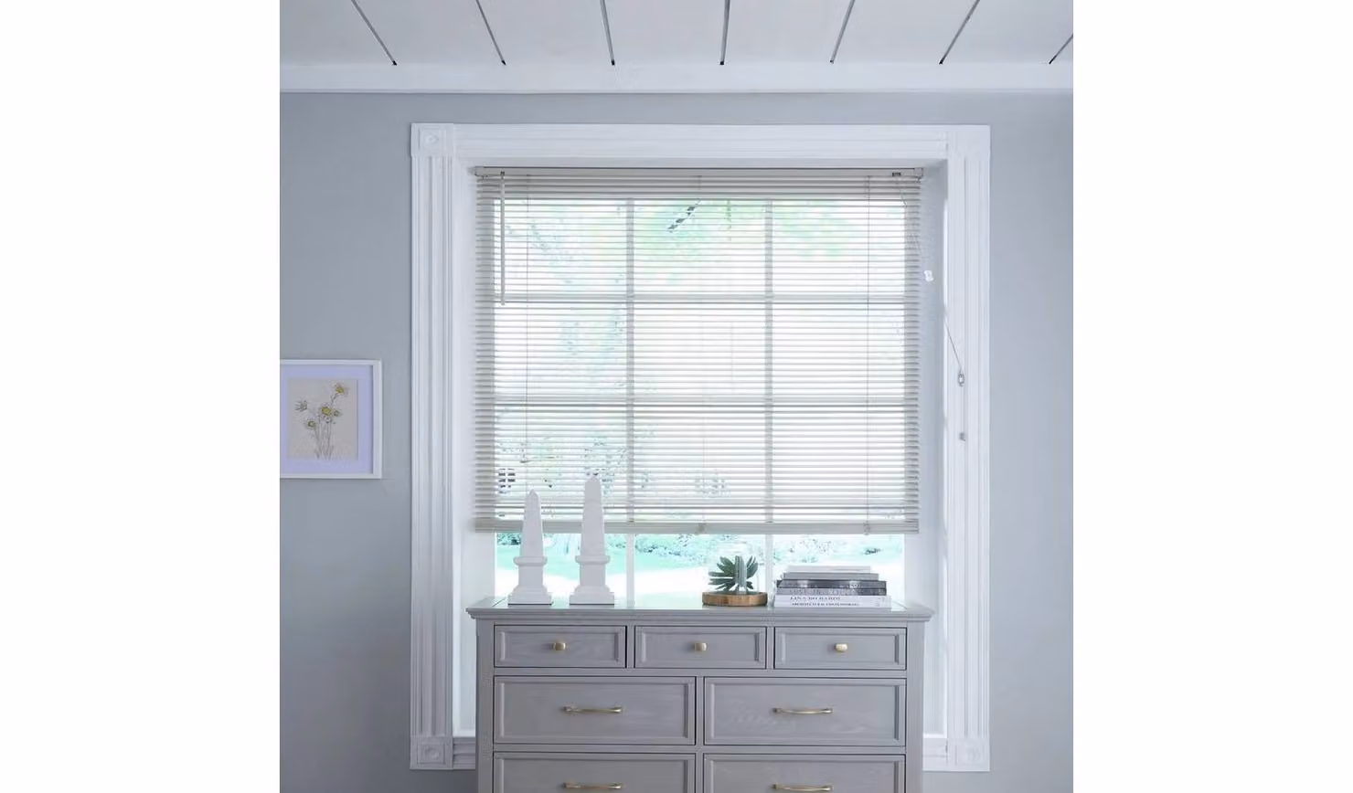 Little Black Book Warm Grey Wood Venetian Blind, W: 180 cm, H: 160 cm