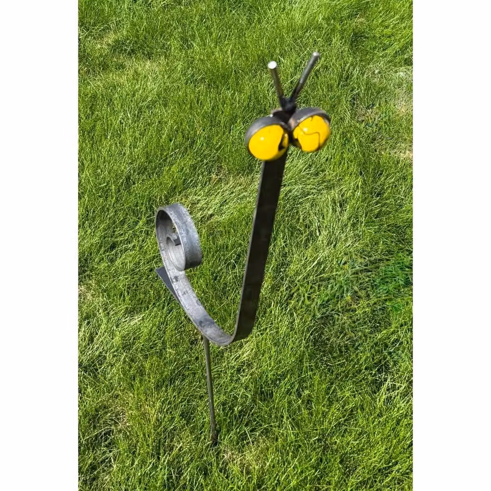 Poppyforge Marble Snail Eyes Metal Garden Art in Black, W41 x H79 cm – 2