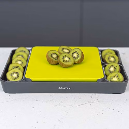 Calitek Set of 3 Green Plastic Chopping Boards with Storage Holder – 4
