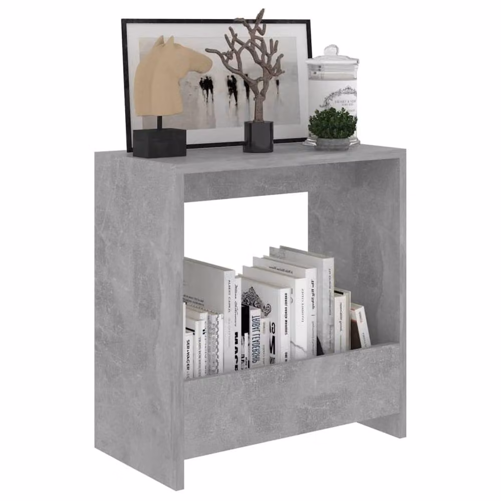 Berkfield Home Side Table in Concrete Grey, W/D/H: 50 x 26 x 50 cm – 3