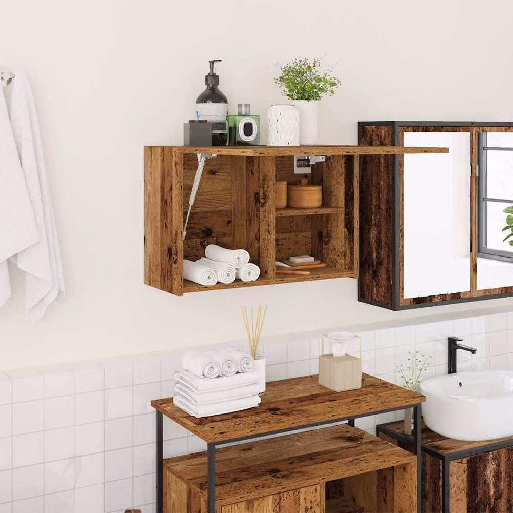 Berkfield Home Brown Old Wood Bathroom Wall Cabinet W/D/H: 60 x 25 x 40 cm – 2