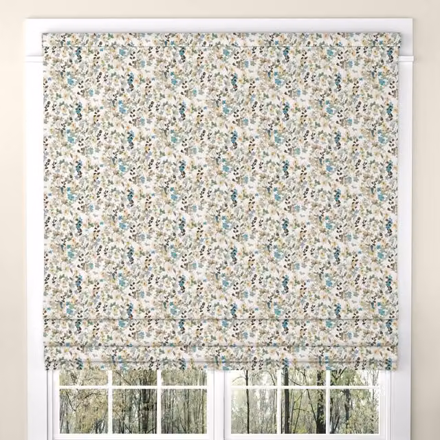 ANTE DECOR Zoe Made To Measure Blackout Roman Blind in Green and Multicolour