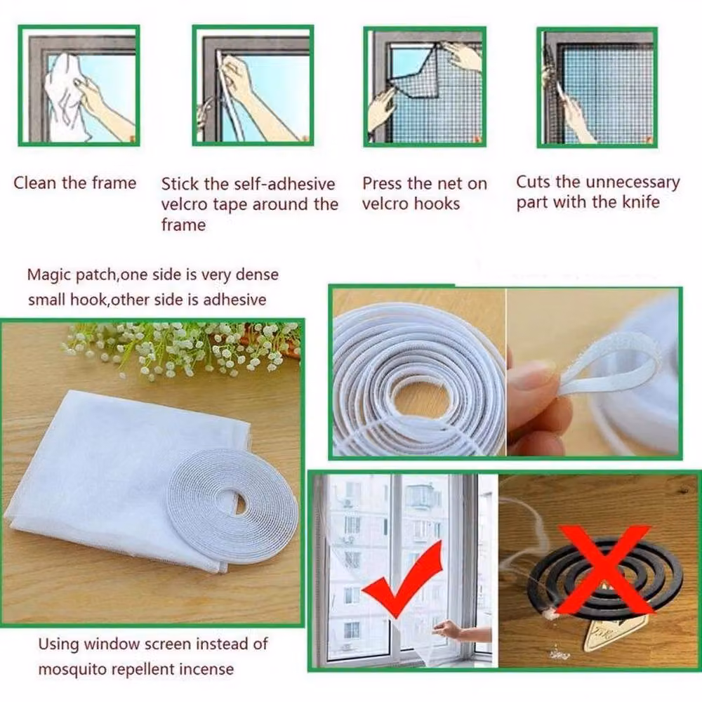 NESTLUNE 2-Piece Large Window Screen Mesh Net in White, W/H: 150 x 130 cm – 3
