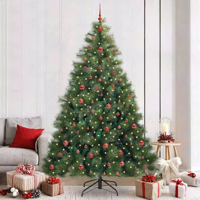 Berkfield Home Artificial Green Christmas Tree with 300 LEDs, Height: 240 cm – 1