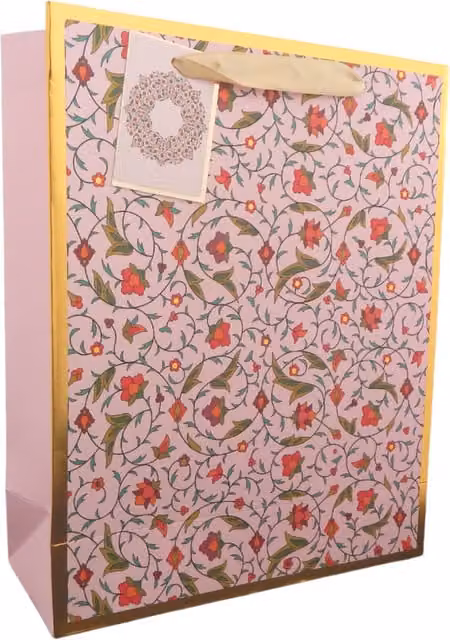 Peacock Supplies Pink Persian Paper Gift Bag for Birthdays and Weddings