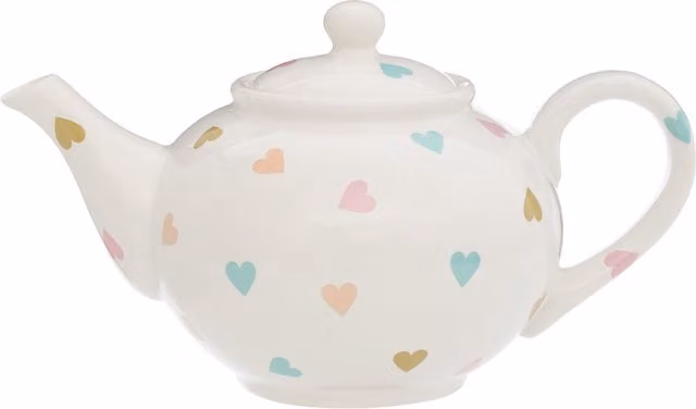 Orsina Geometric Stoneware Teapot in White and Multicolour – 1
