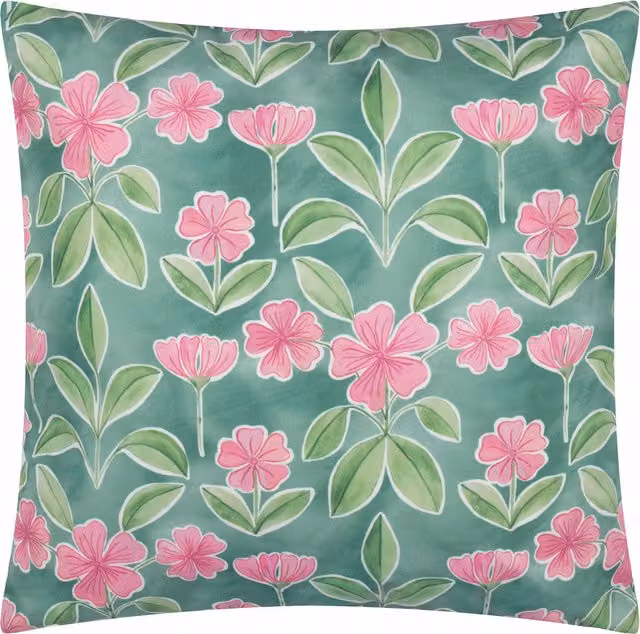 Make It A Home Viola Reversible Floral Outdoor Cushion Cover in Blue and Green