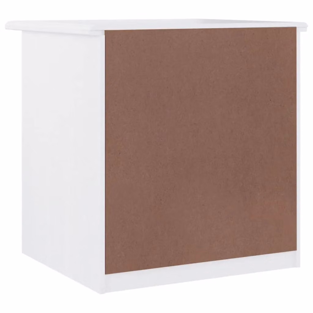 Berkfield Home Alta Bedside Cabinet in White Solid Pine Wood, W: 43 cm, D: 35 cm, H: 40.5 cm – 3