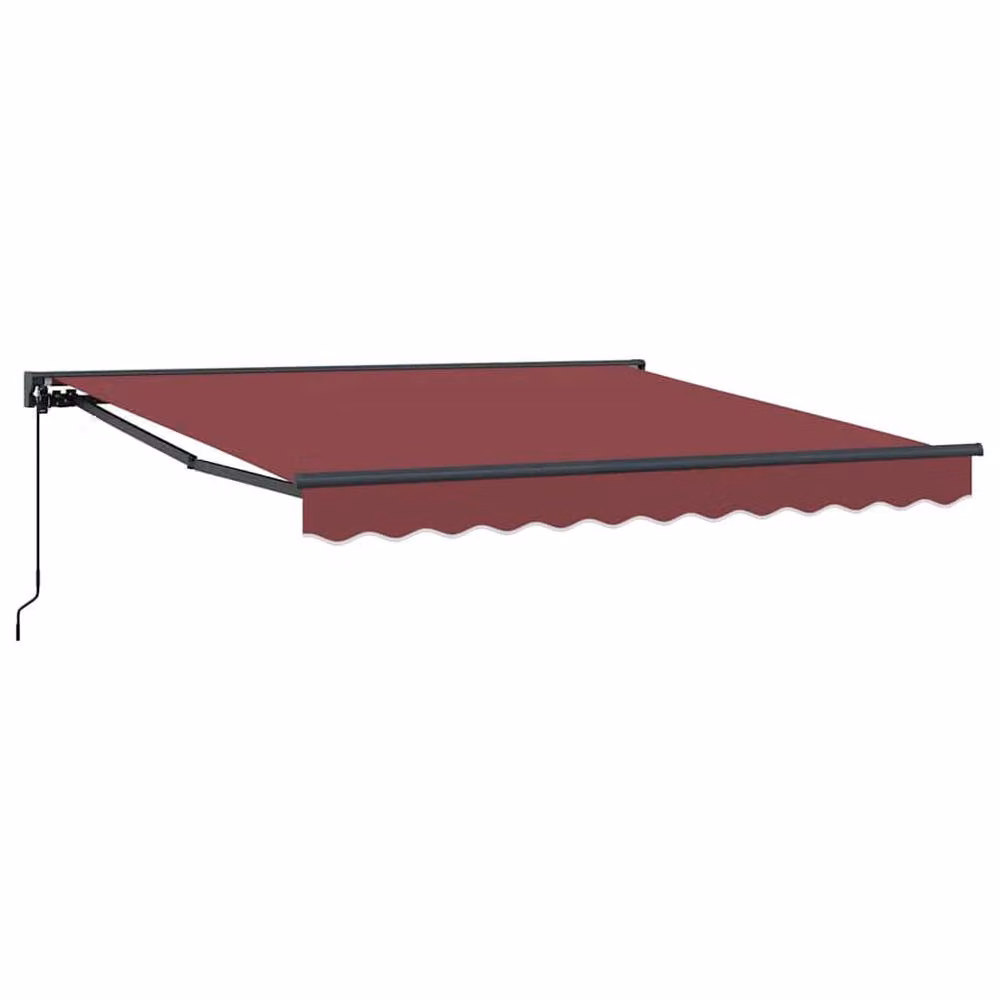 Berkfield Home Manual Retractable Folding Arm Awning in Red Polyester, W: 300 cm, D: 250 cm, H: 245 cm – 3