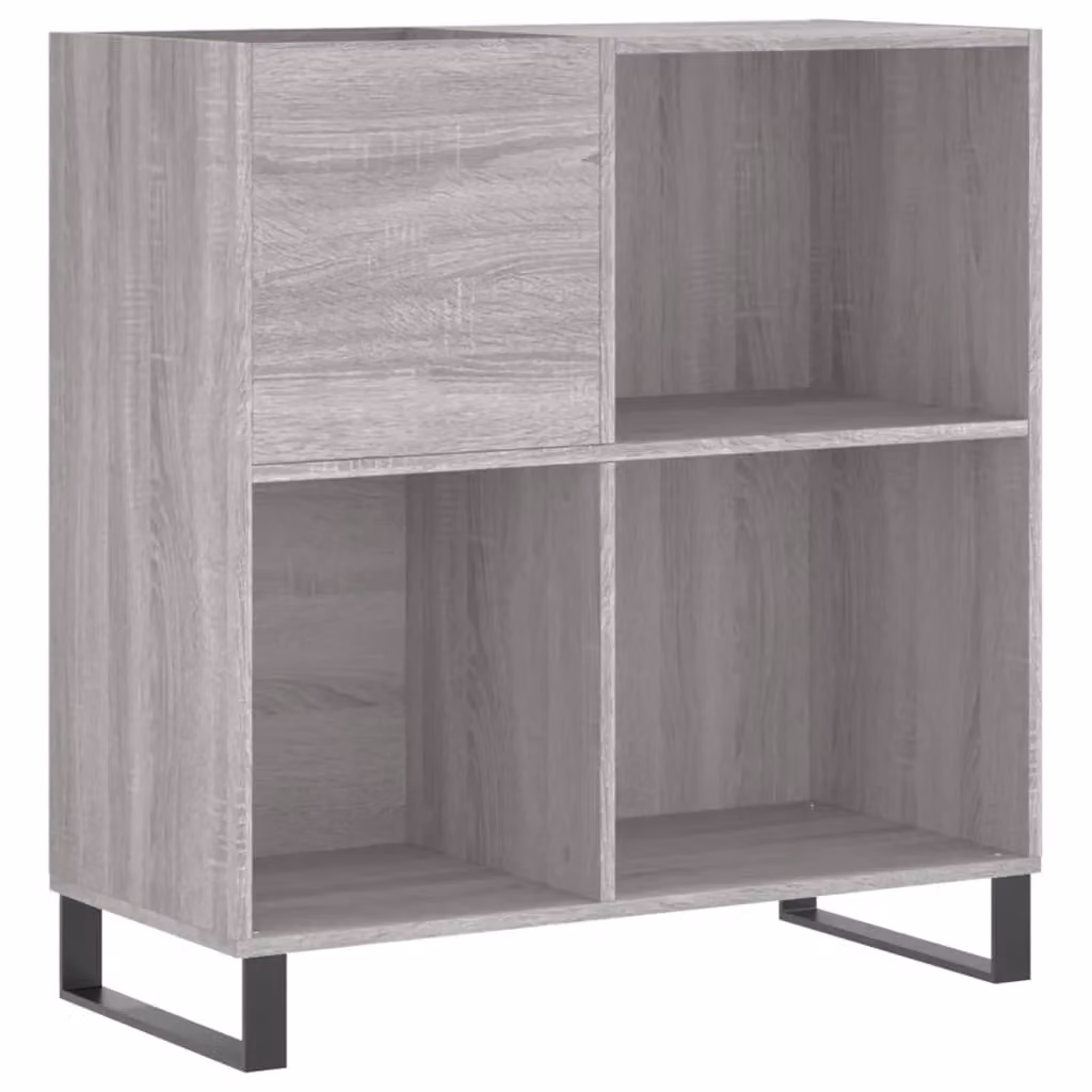 Berkfield Home Record Cabinet in Grey Sonoma, W: 84.5 cm, D: 38 cm, H: 89 cm – 2