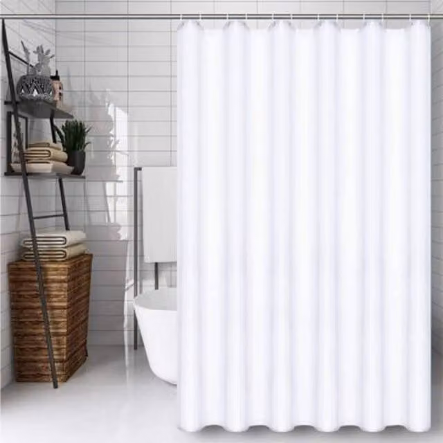 NESTLUNE Waterproof and Mould Resistant Shower Curtain in White, W/H: 180 x 180 cm – 1