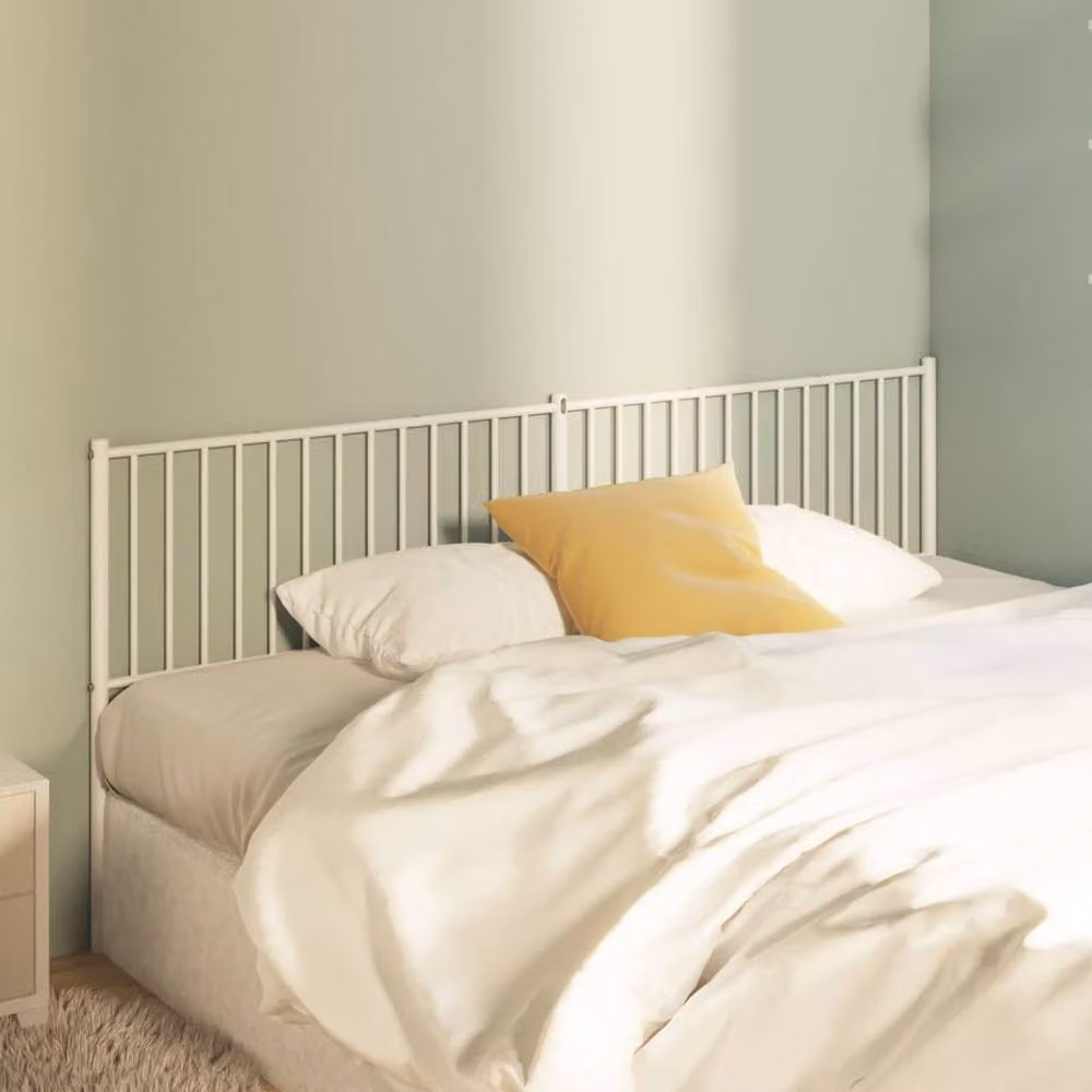 Berkfield Home Classic Metal Headboard in White, 200 cm – 2