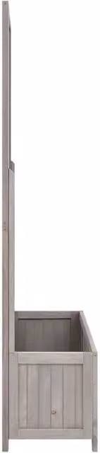 Berkfield Home Grey Garden Trellis Planter in Solid Firwood, W/D/H: 70 x 30 x 135 cm