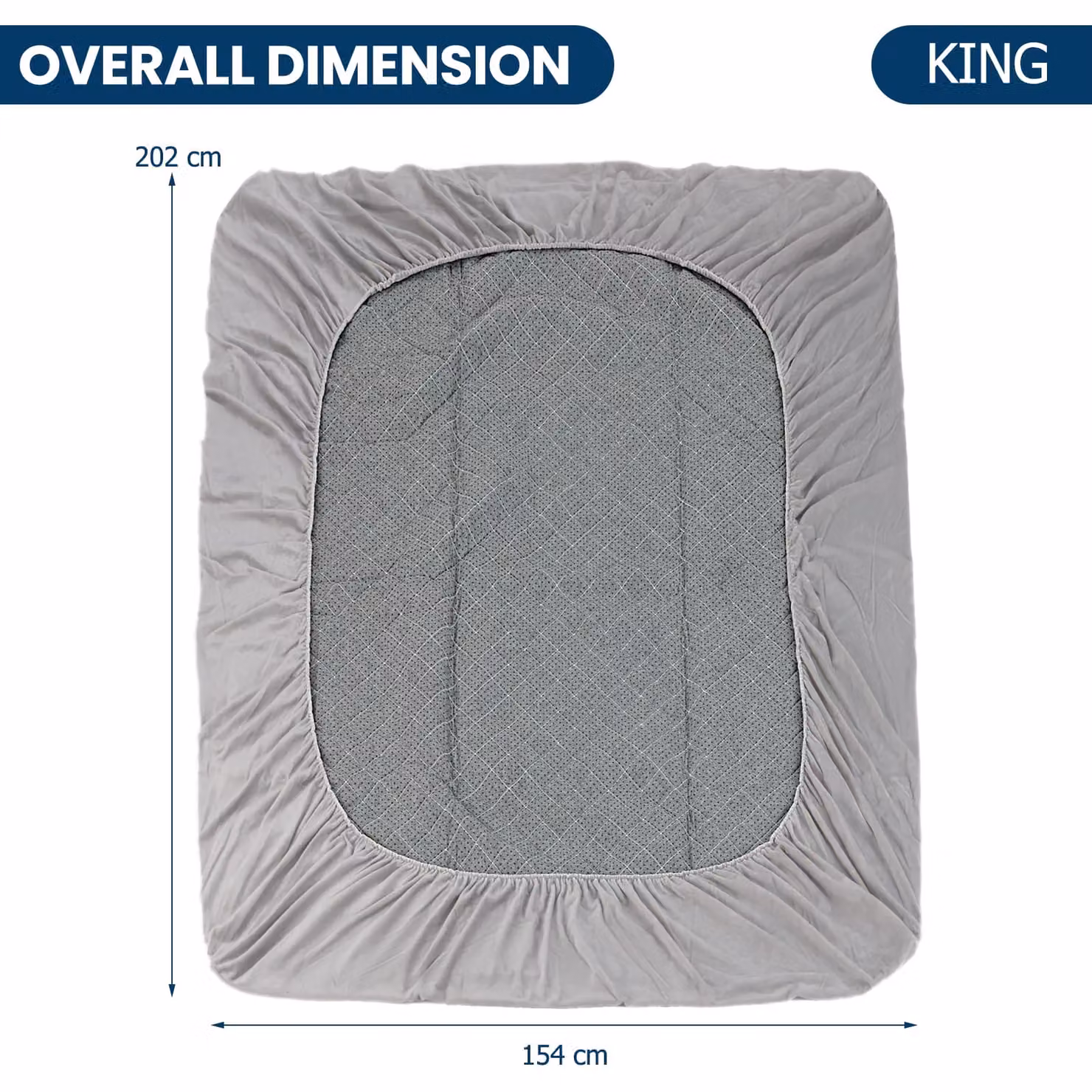 Costway King Size Luxury Soft Velvet Mattress Topper and Protector in Grey, W/D/H: 180 x 200 cm – 2