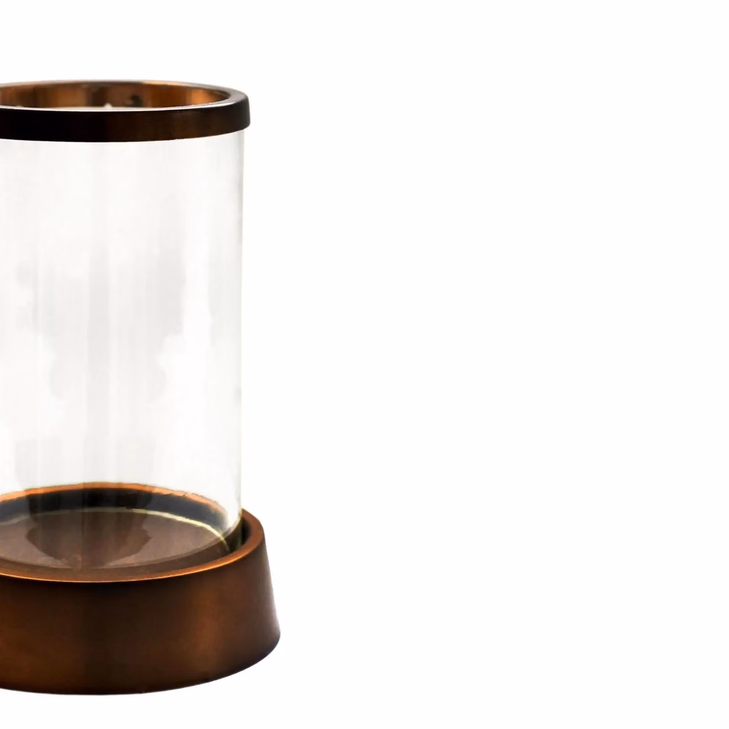 Ivyline Hampton Bronze Metal and Glass Tabletop Hurricane Lantern, H: 40 cm, W: 24 cm – 3