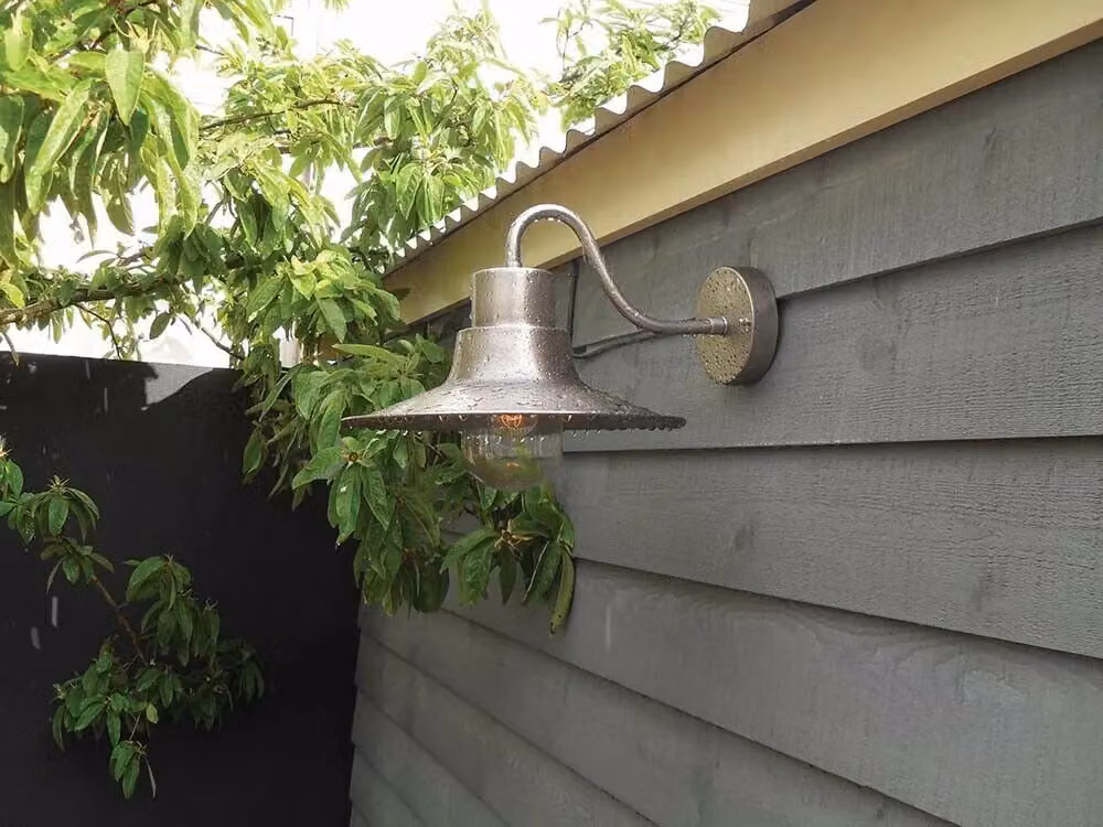 Loops Antique Nickel Outdoor IP44 Wall Lantern with E27 LED Bulb Compatibility – 2