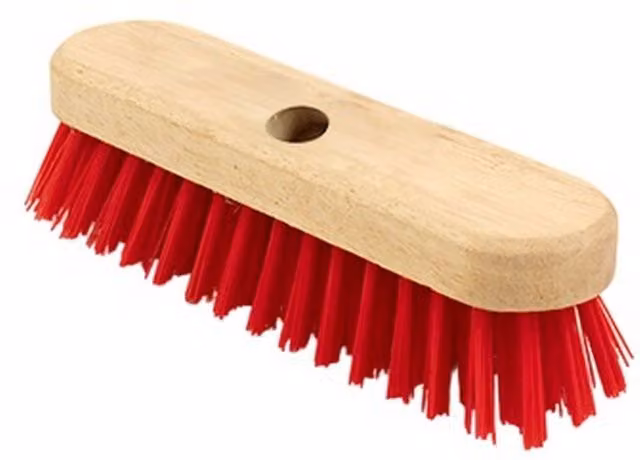 Universal Textiles Red PVC 9 Deck Scrubber Head with Threaded Hole
