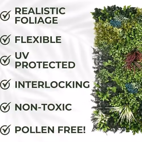 Lushspire Ark Mat Artificial Plant Wall Panel, Green, W: 100 cm, H: 50 cm – 3