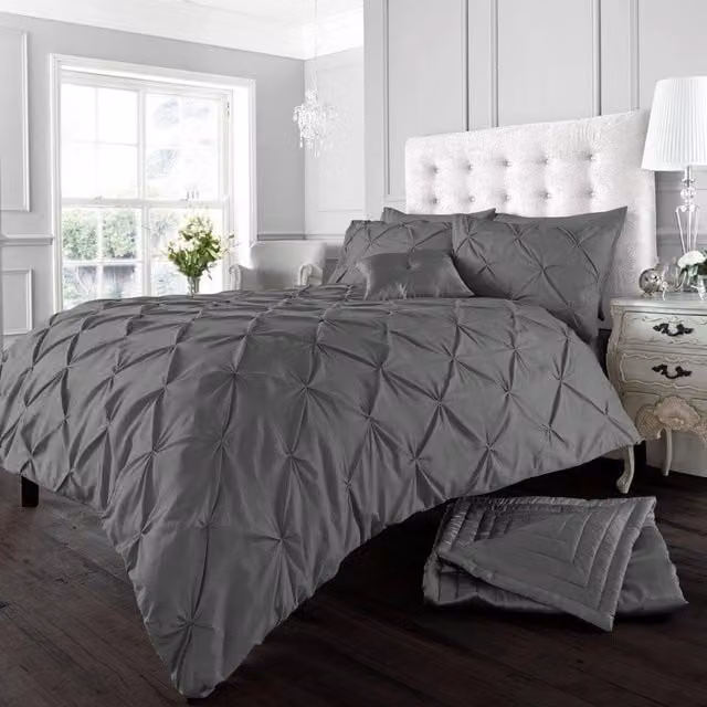 Smart Living Grey Dotted Cotton Polyester Duvet Cover and Pillowcase Set, Duvet Cover: 135 x 200 cm, Pillowcase: 50 x 75 cm