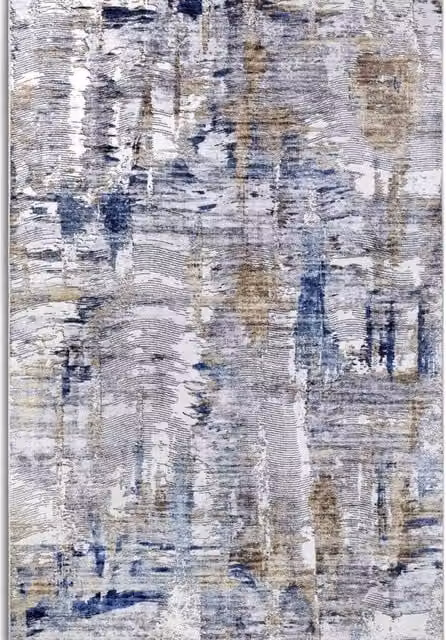 THE RUGS Imagination Malard Shortpile Abstract Modern Polyester Rug in Dark Blue, W/D/H: 120 x 170 cm – 1