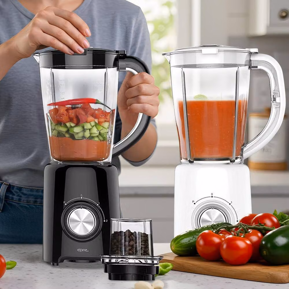 BARGAINS-GALORE 2-in-1 Multi-Functional Blender and Grinder with 5 Speeds, 500W, White – 2