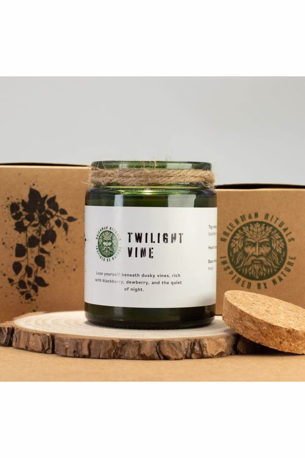 KDMD Twilight Vine Woodwick Soy Candle in a Green Glass Jar with Floral and Fruity Scents – 3