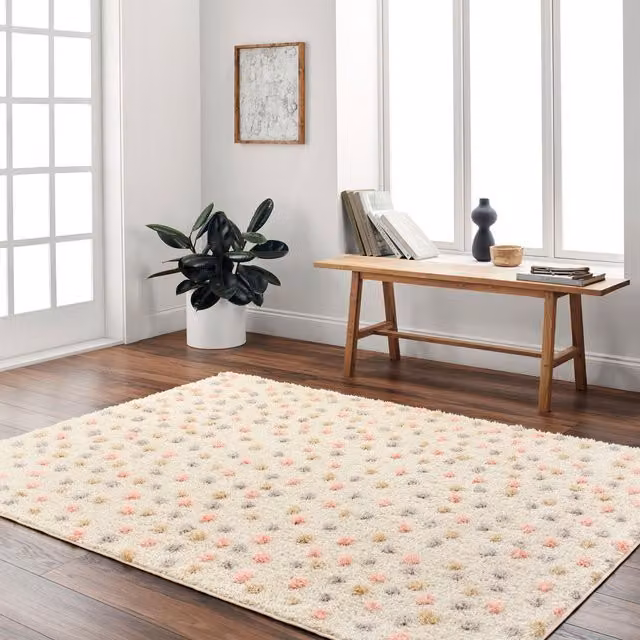 Livabliss Rodos Modern Soft Plush Pile Living Room and Bedroom Rug in White, W: 160 cm, D: 215 cm