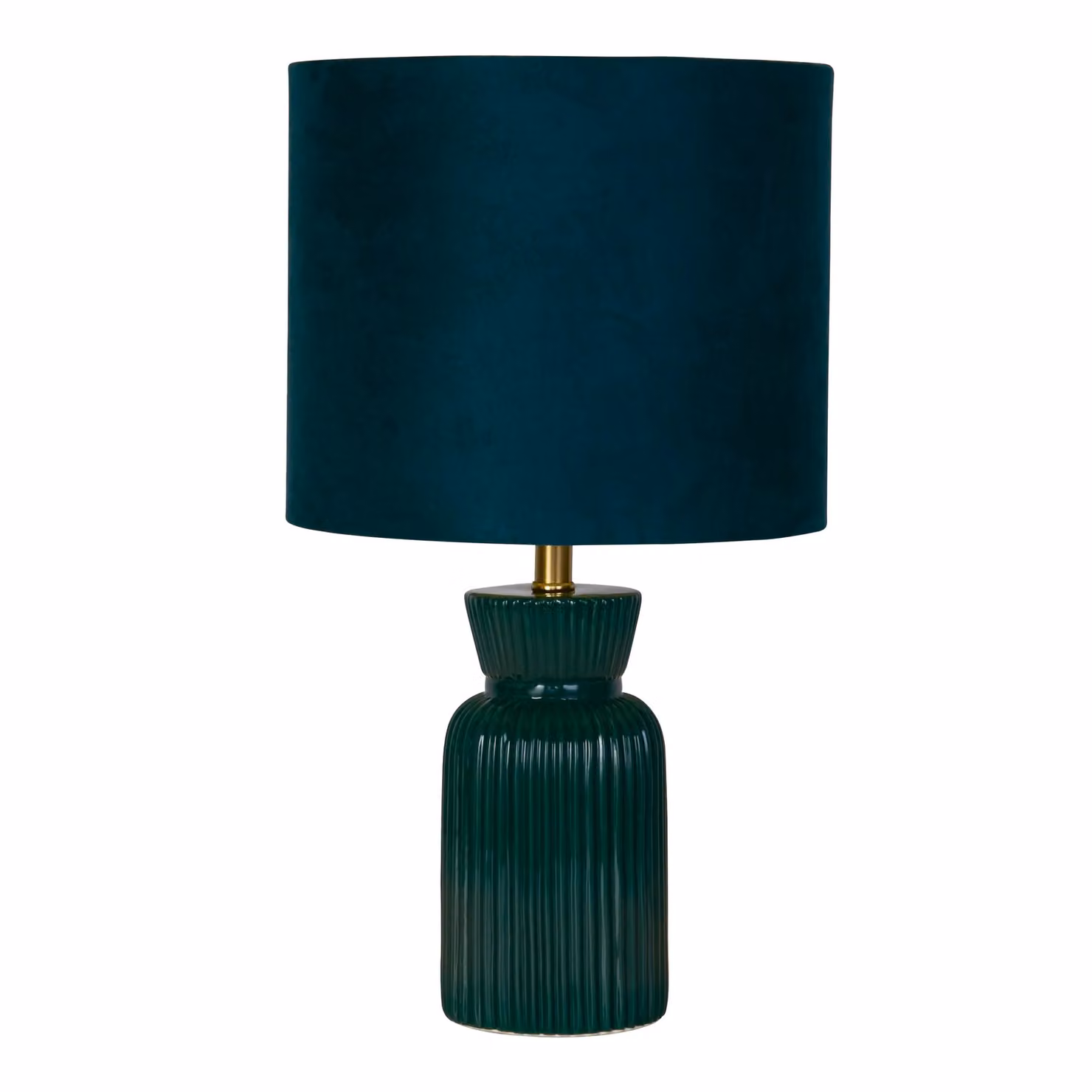 Lighting Collection Emerald Green Ceramic Table Lamp with Fabric Shade – 2