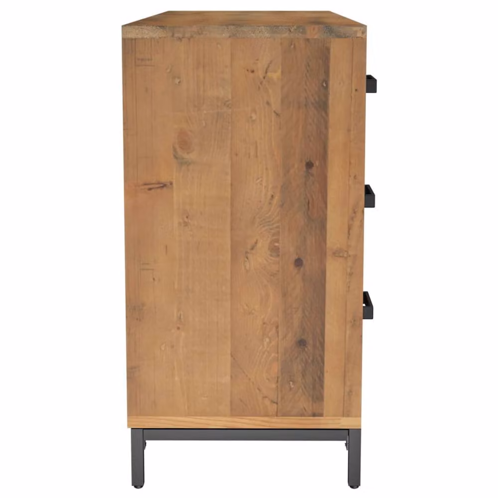 Berkfield Home Vintage Brown Solid Pinewood Sideboard W/D/H: 110 x 35 x 70 cm – 3