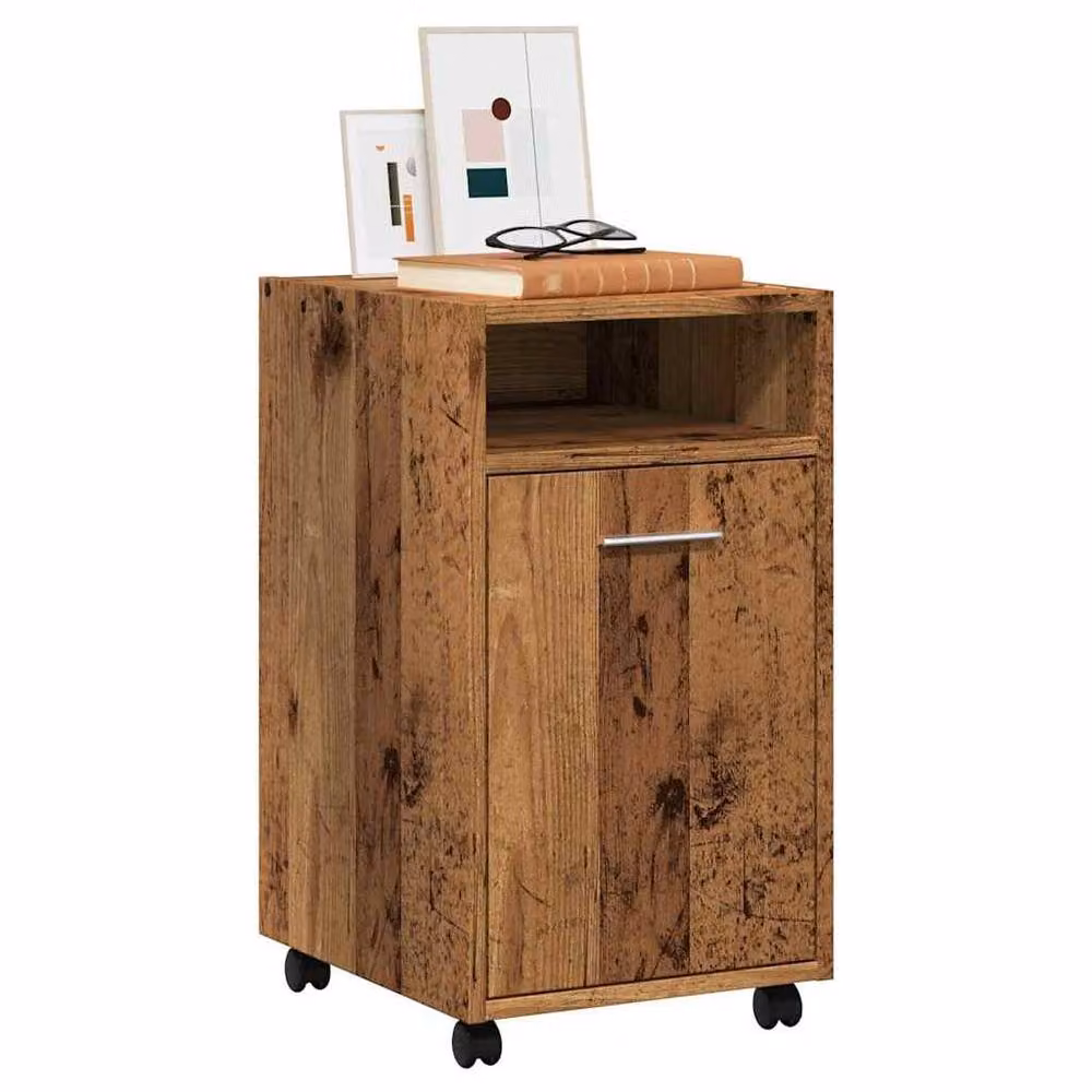 Berkfield Home Classic Cabinet with Wheels in Brown, W/D/H: 33 x 38 x 60 cm – 2