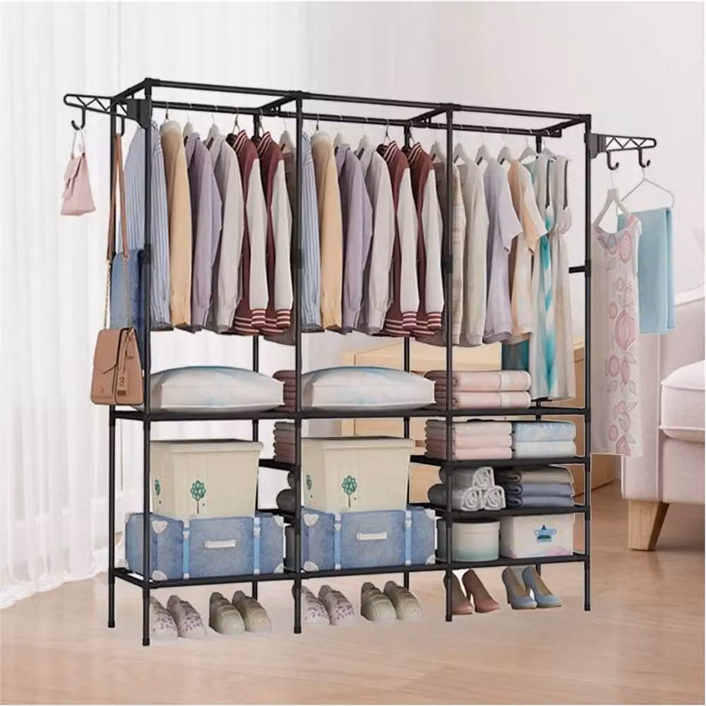 Nordara Black Metal Clothes Rail Rack with Shoe Shelf, H 170 cm x W 60 cm – 2