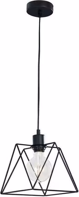 Netlighting SANTANA Wire Frame Pendant Ceiling Light, Black, W/D/H: 20 x 20 x 23 cm