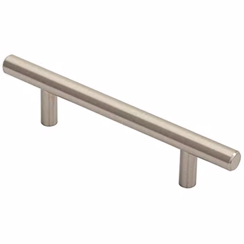 Loops Round T-Bar Cabinet Pull Handle in Brushed Satin Nickel, 156 x 12 mm with 96 mm Fixing Centres