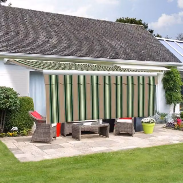 Primrose Awnings 4.5m Dropdown Front Valance in Multi Stripe
