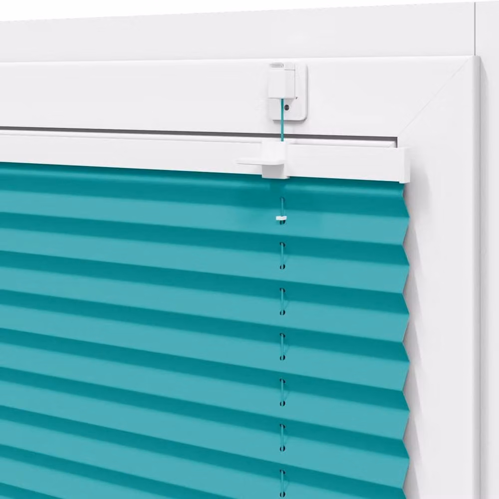 Berkfield Home Single Pleat Polyester Blind in Petrol Green, W: 90 cm, H: 200 cm – 2