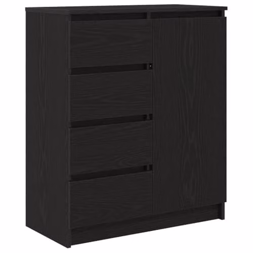 vidaXL Modern Sideboard with Drawers in Black, W/D/H: 71 x 35 x 84 cm
