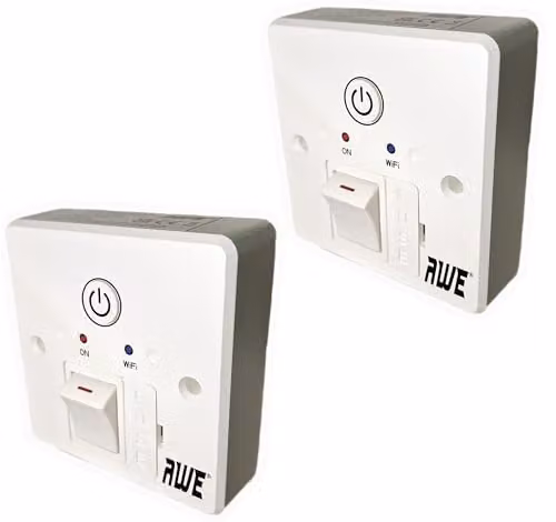 Awe 2 x Smart Wifi 13A Fused Timer Switch in White with Alexa and Google Voice Control