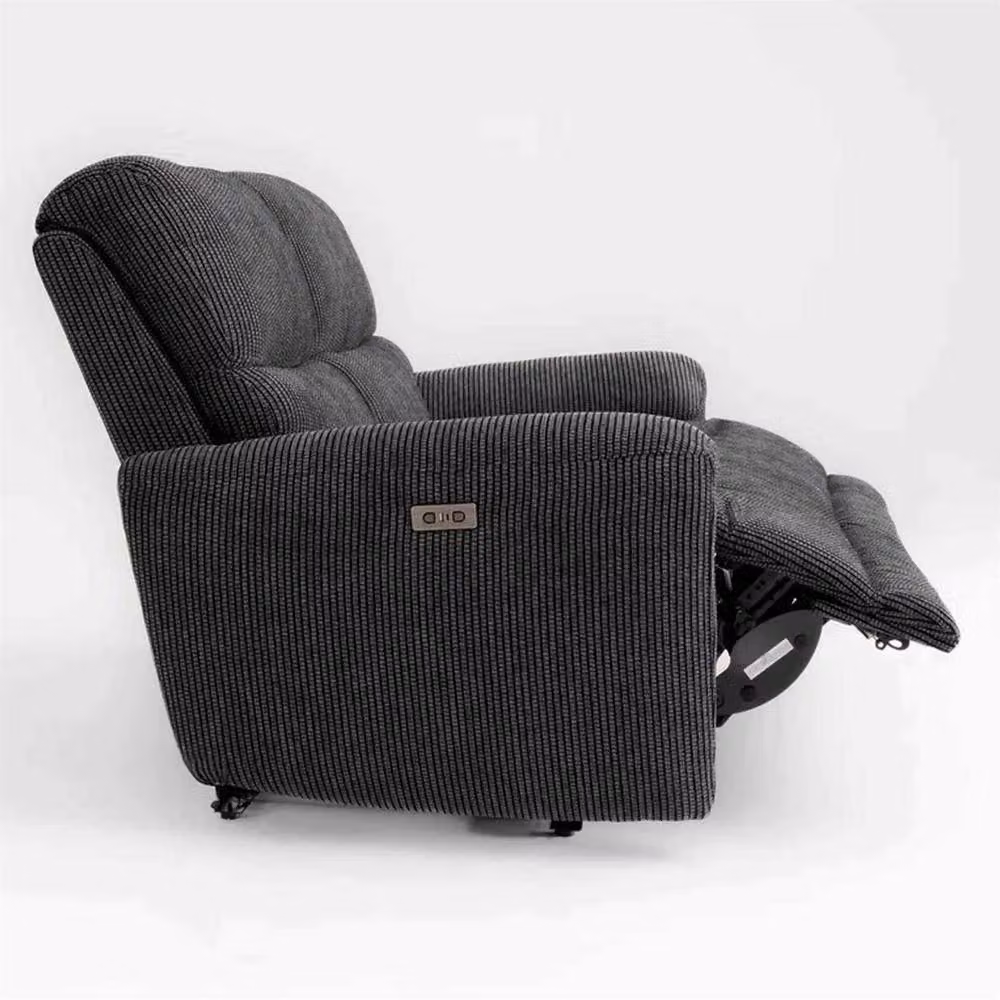 Furnishings For Less UK Carla Black Fabric 3 Piece Electric Reclining Sofa Suite with USB Charging – 4
