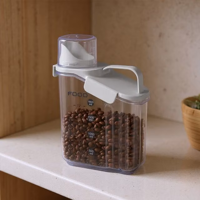 Lifeideas Transparent Airtight Food Storage Container with Snap Lid, White, 2l