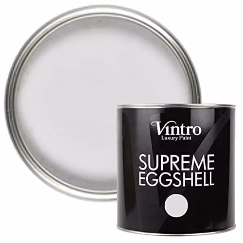 Vintro Eggshell and Satin Furniture Paint for Walls, Wood and Trim, Chrysler Light Grey, 2.5 l