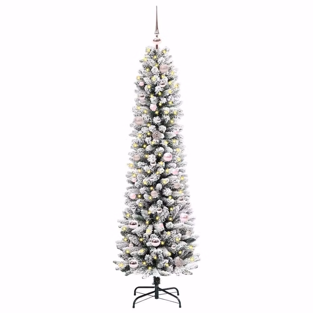 Berkfield Home Artificial Christmas Tree with 150 LEDs in Green, White and Black, Height: 150 cm – 2