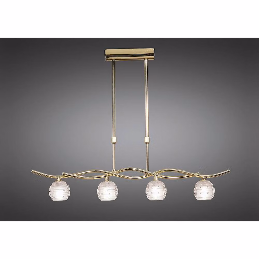 Netlighting Dali Telescopic Linear Pendant Light, 4 x G9, Polished Brass in Gold – 2