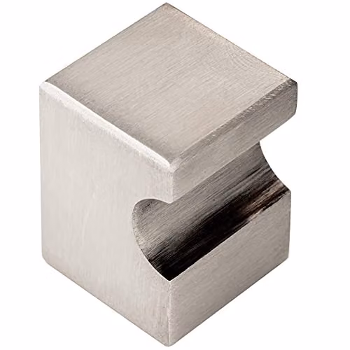 Loops Square Cupboard Door Knob in Brushed Satin Nickel, 22 x 22 mm, 30 mm Projection