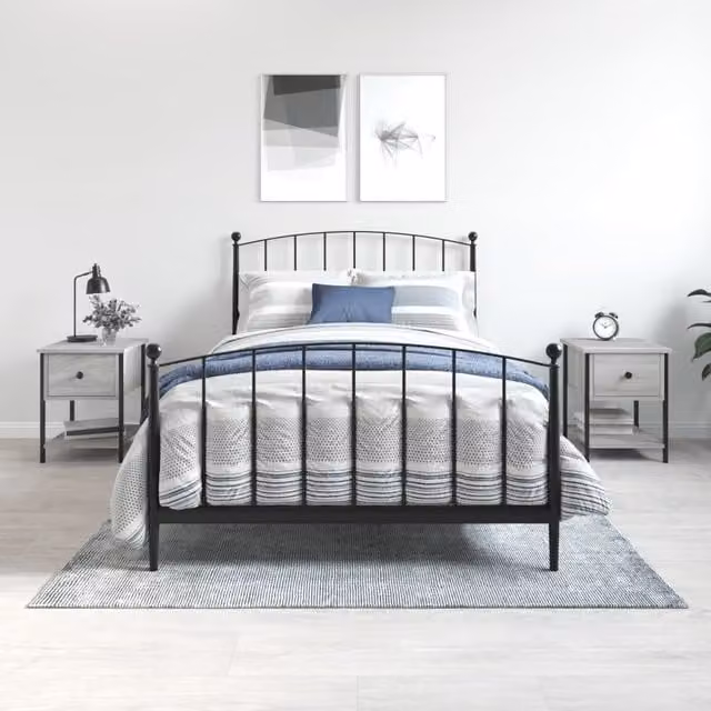 Berkfield Home Set of 2 Grey Sonoma Bedside Tables, W/D/H: 34 x 35.5 x 45 cm